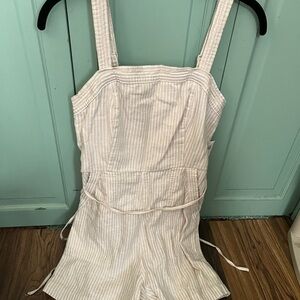 Old Navy Cream Striped romper